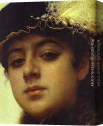 Portrait of a Woman Canvas Paintings - Portrait of a Woman [detail] by Ivan Nikolaevich Kramskoy